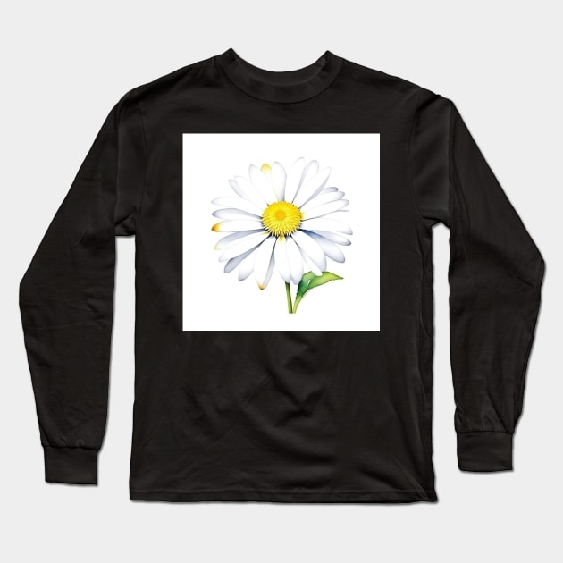 January 1 Daisy Day B - Watercolors & Pen Long Sleeve T-Shirt by Oldetimemercan